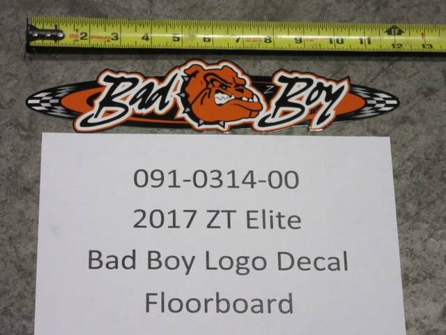 091031400 Bad Boy Mowers Part - 091-0314-00 - 2017 ZT Elite Bad Boy Logo Decal Floor Board