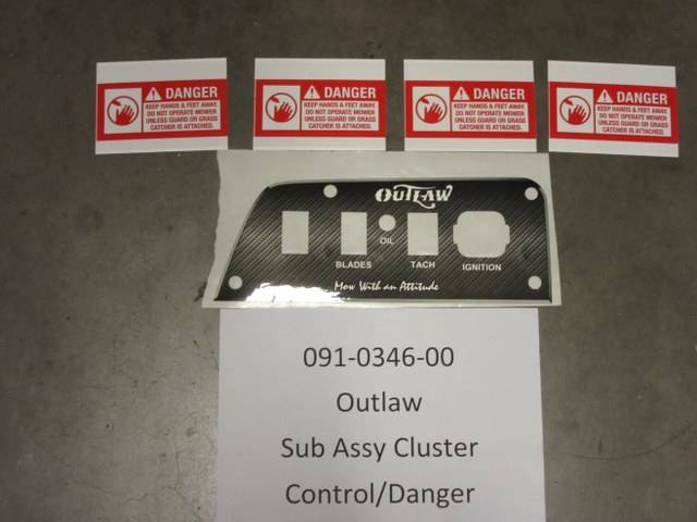 091034600 Bad Boy Mowers Part - 091-0346-00 - Outlaw Sub Assembly Decal Cluster