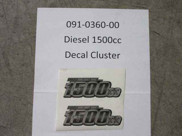 091036000 Bad Boy Mowers Part - 091-0360-00 - Diesel 1500cc Decal Cluster 1500cc Back Plate Decals