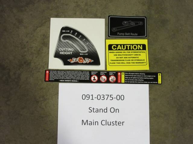 091037500 Bad Boy Mowers Part - 091-0375-00 - Stand On Main Decal Cluster