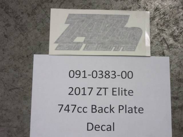 091038300 Bad Boy Mowers Part - 091-0383-00 - 2017 ZT 747cc Back Plate Decal