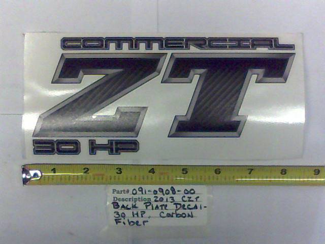 091090800 Bad Boy Mowers Part - 091-0908-00 - 2013 CZT Back Panel Decal-30hp