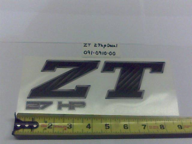 091091000 Bad Boy Mowers Part - 091-0910-00 - 2013 ZT Back Panel Decal-27hp
