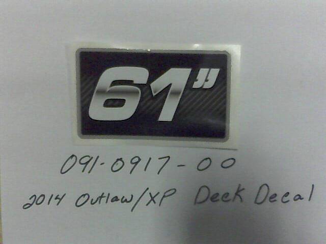 091091700 Bad Boy Mowers Part - 091-0917-00 - 2014 Outlaw/XP Deck Decal-61" Carbon Fiber