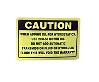 091102000 Bad Boy Mowers Part - 091-1020-00 - Hydraulic Decal-MZ,2013 ZT/CZT