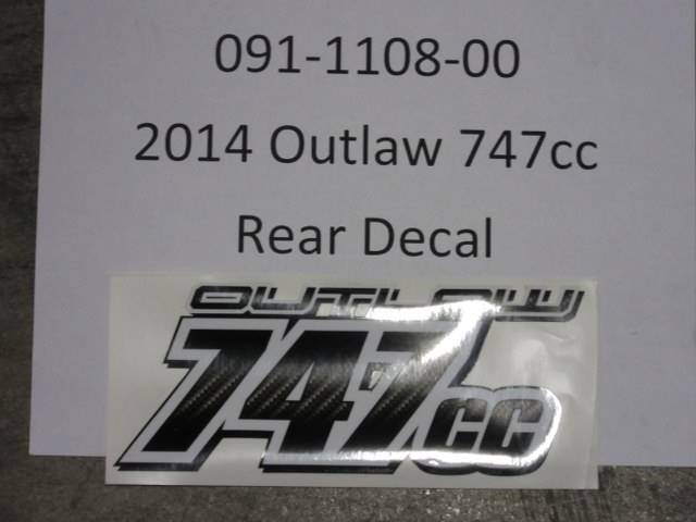 091110800 Bad Boy Mowers Part - 091-1108-00 - 2014 Outlaw 747cc Rear Decal Carbon Fiber