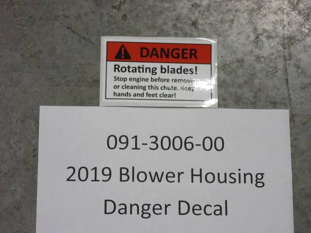 091300600 Bad Boy Mowers Part - 091-3006-00 - 2019 Bagger Blower Housing Danger Decal