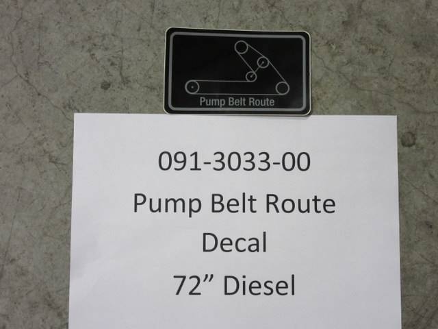 091303300 Bad Boy Mowers Part - 091-3033-00 - Pump Belt Route Decal - 72" Diesel