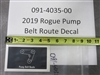 091403500 Bad Boy Mowers Part - 091-4035-00 - 2019 Rogue Pump Belt Route Decal