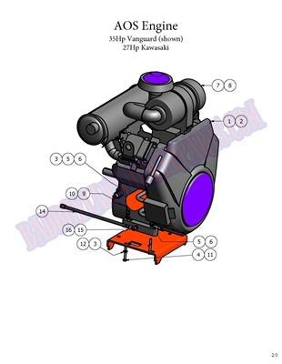 09AOSENG Bad Boy Mowers Part 2009 AOS ENGINE ASSEMBLY