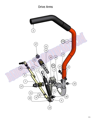09DIEDAA Bad Boy Mowers Part 2009 DIESEL DRIVE ARM ASSEMBLY