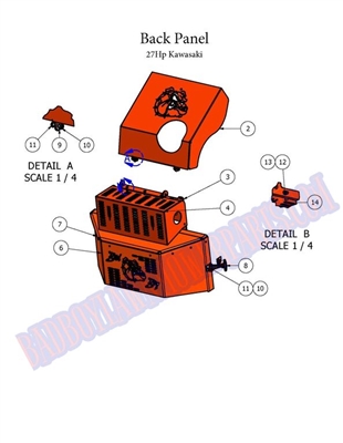 10AOSBPKA Bad Boy Mowers Part 2010 AOS BACK PANEL KAWASAKI