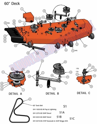 10AOSD60DK Bad Boy Mowers Part 2010 AOS DIESEL 60" DECK ASSEMBLY