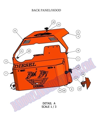 10AOSDBP Bad Boy Mowers Part 2010 AOS DIESEL BACK PANEL