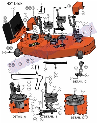 10CZT42DK Bad Boy Mowers Part 2010 CZT 42" DECK ASSEMBLY