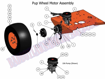 10PUPWMP Bad Boy Mowers Part 2010 PUP & LIGHTNING WHEEL MOTOR PUP