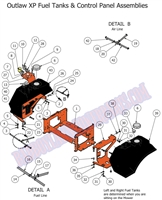 13OLXPFTCTRL Bad Boy Mowers Part 2013 OUTLAW XP FUEL TANK & CONTROLS