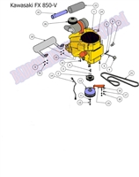 13OLXPKAWEC Bad Boy Mowers Part 2013 OUTLAW XP KAWASAKI ENGINE & CLUTCH