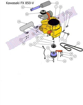 13OLXPKAWEC Bad Boy Mowers Part 2013 OUTLAW XP KAWASAKI ENGINE & CLUTCH