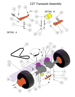 15CZTTRANS Bad Boy Mowers Part 2015 CZT ELITE TRANSAXLE ASSEMBLY