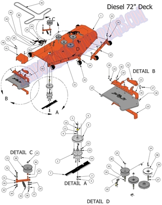 15DIE72DK Bad Boy Mowers Part 2015 DIESEL 72" DECK ASSEMBLY