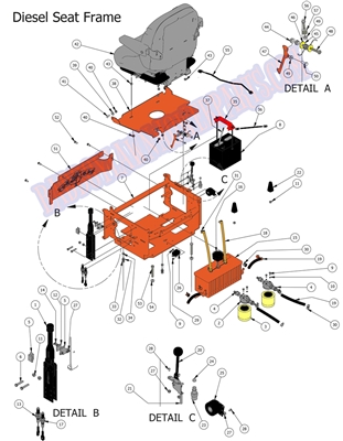 15DIESEAT Bad Boy Mowers Part 2015 DIESEL SEAT FRAME ASSEMBLY