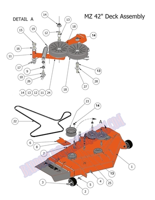 15MZ42DK Bad Boy Mowers Part 2015 MZ 42" DECK ASSEMBLY