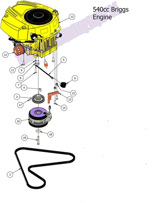 15MZBRIG540 Bad Boy Mowers Part 2015 MZ BRIGGS 540CC ENGINE