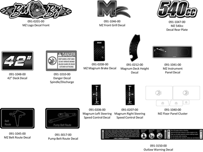 15MZDECAL Bad Boy Mowers Part 2015 MZ DECALS