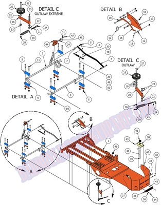 15OUTEXDECKLFT Bad Boy Mowers Part 2015 OUTLAW & EXTREME OUTLAW DECK LIFT & IDLER ARM