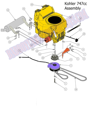 15OUTEXKOH747 Bad Boy Mowers Part 2015 OUTLAW & EXTREME OUTLAW KOHLER 747 ENGINE