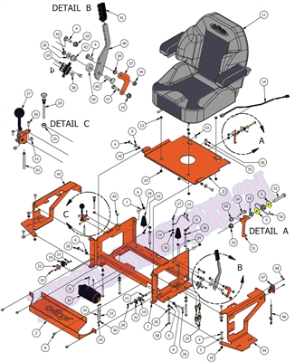 15OUTEXSEAT Bad Boy Mowers Part 2015 OUTLAW & EXTREME OUTLAW SEAT ASSEMBLY