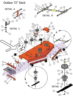15OUTXP72DK Bad Boy Mowers Part 2015 OUTLAW XP 72" DECK ASSEMBLY