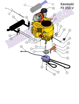 15OUTXPKAWFX850V Bad Boy Mowers Part 2015 OUTLAW XP KAWASAKI FX850V ENGINE