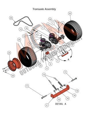 16COMOUTTRANS Bad Boy Mowers Part 2016 COMPACT OUTLAW TRANSXALE ASSEMBLY