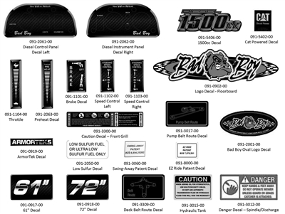16DIEDECAL Bad Boy Mowers Part 2016 DIESEL DECALS