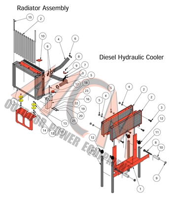 16DIEHYDCOOL Bad Boy Mowers Part 2016 DIESEL HYDRAULIC COOLER ASSEMBLY