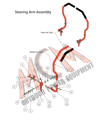 16MZSTEER Bad Boy Mowers Part 2016 MZ STEERING ARM ASSEMBLY