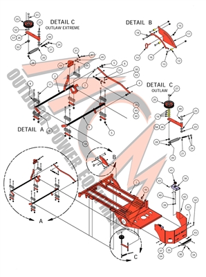 16OUTEXDECKLFT Bad Boy Mowers Part 2016 OUTLAW & EXTREME OUTLAW DECK LIFT & IDLER ARM