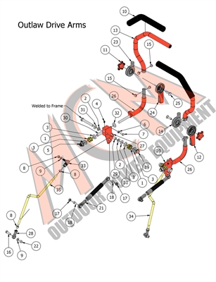 16OUTEXDRARM Bad Boy Mowers Part 2016 OUTLAW & EXTREME OUTLAW DRIVE ARM