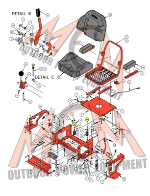 16OUTEXSEAT Bad Boy Mowers Part 2016 OUTLAW & EXTREME OUTLAW SEAT ASSEMBLY