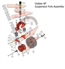 16OUTXPSUSFORK Bad Boy Mowers Part 2016 OUTLAW XP SUSPENSION FORK ASSEMBLY
