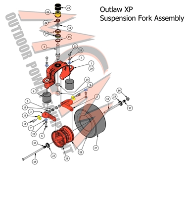 16OUTXPSUSFORK Bad Boy Mowers Part 2016 OUTLAW XP SUSPENSION FORK ASSEMBLY