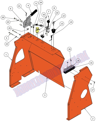 16STANDONPODCON Bad Boy Mowers Part 2016 OUTLAW STAND-ON PODIUM CONSOLE ASSEMBLY