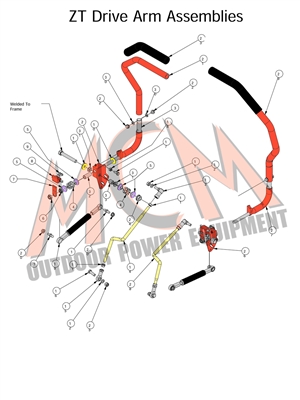 16ZTDRARM Bad Boy Mowers Part 2016 ZT ELITE DRIVE ARM ASSEMBLIES