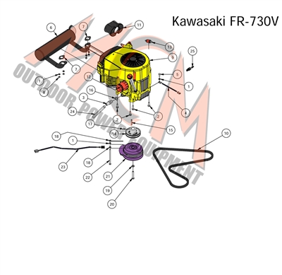 16ZTKAWFR730V Bad Boy Mowers Part 2016 ZT ELITE KAWASAKI FR-730V ENGINE