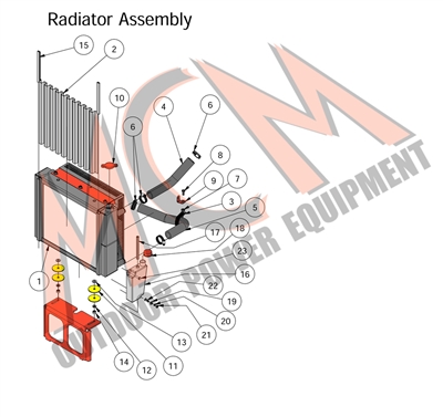 171100DIERAD Bad Boy Mowers Part 2017 DIESEL 1100 WHEEL RADIATOR ASSEMBLY