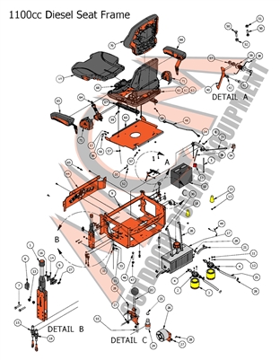 171100DIESEAT Bad Boy Mowers Part 2017 DIESEL 1100 SEAT FRAME