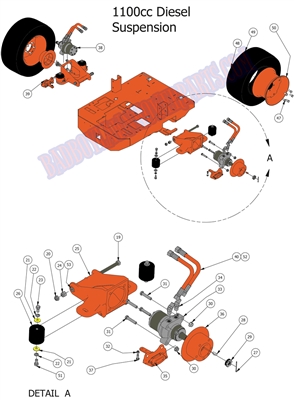 171100DIEWMS Bad Boy Mowers Part 2017 DIESEL 1100 WHEEL MOTOR & SUSPENSION