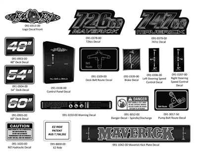 17DECAL Bad Boy Mowers Part 2017 MAVERICK DECALS